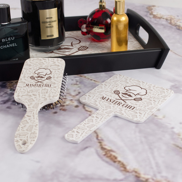 Master Chef Hair Brush and Hand Mirror - Bathroom Scene