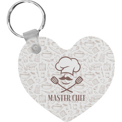 Master Chef Heart Plastic Keychain w/ Name or Text