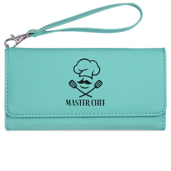 Master Chef Ladies Leatherette Wallet - Laser Engraved- Teal (Personalized)