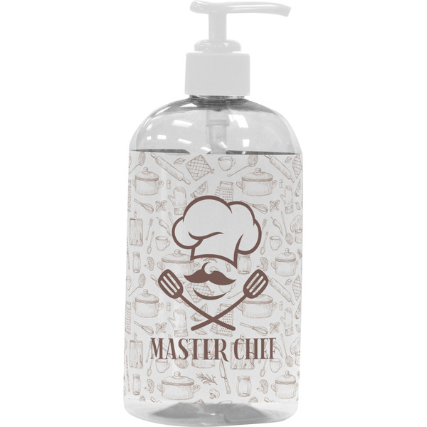 Custom Master Chef Plastic Soap / Lotion Dispenser (16 oz - Large - White) (Personalized)