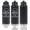 Master Chef Laser Engraved Water Bottles - 2 Styles - Front & Back View