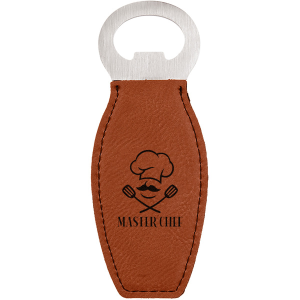 Custom Master Chef Leatherette Bottle Opener - Double Sided (Personalized)