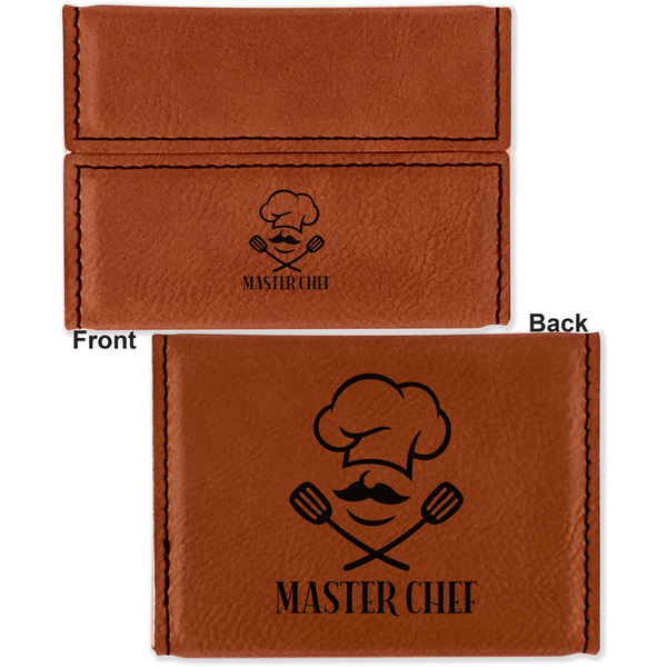 Master Chef Leather Business Card Holder - Front Back