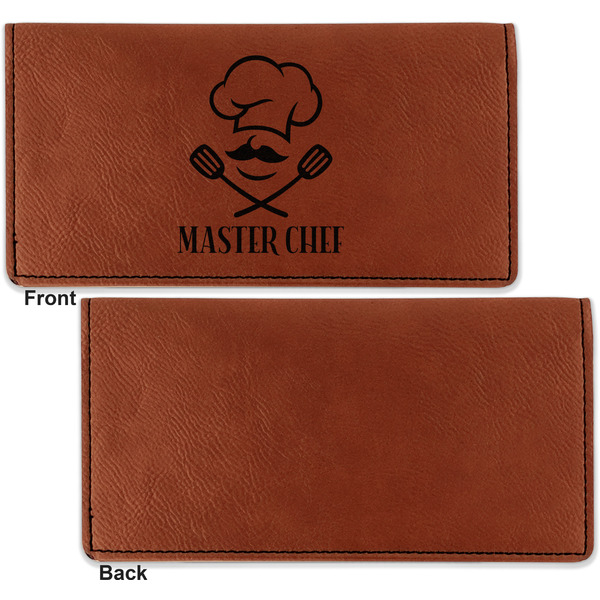 Master Chef Leather Checkbook Holder Front and Back Single Sided - Apvl