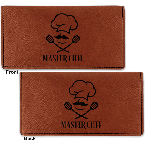 Master Chef Leather Checkbook Holder Front and Back