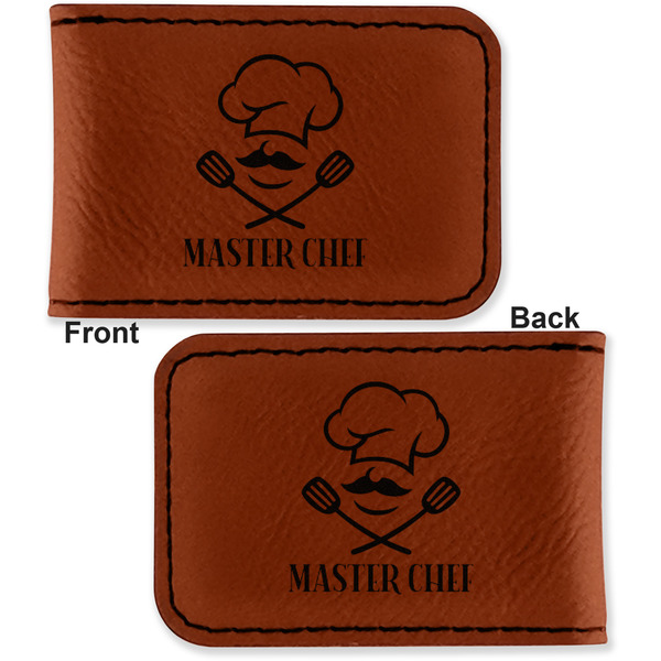 Master Chef Leatherette Magnetic Money Clip - Front and Back