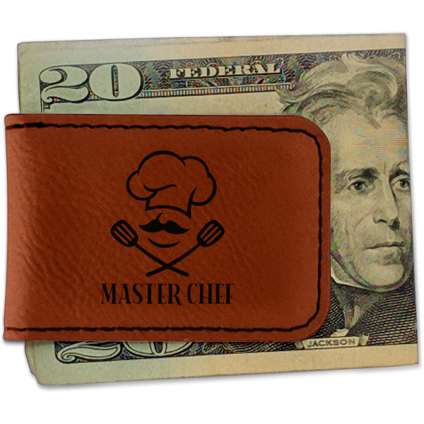 Custom Master Chef Leatherette Magnetic Money Clip - Double Sided (Personalized)