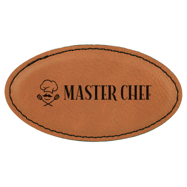Custom Master Chef Leatherette Oval Name Badge with Magnet (Personalized)