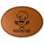 Master Chef Faux Leather Iron On Patch - Oval (Personalized)