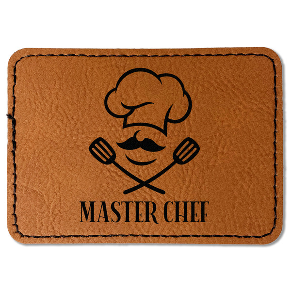 Custom Master Chef Faux Leather Iron On Patch - Rectangle (Personalized)