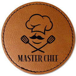 Master Chef Faux Leather Iron On Patch - Round (Personalized)