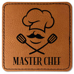 Master Chef Faux Leather Iron On Patch - Square (Personalized)