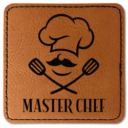 Master Chef Faux Leather Iron On Patch - Square (Personalized)