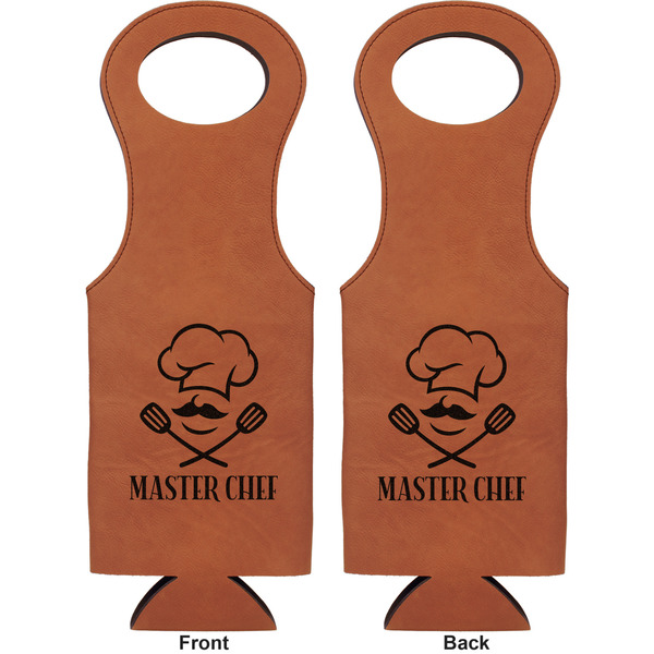 Master Chef Leatherette Wine Tote Double Sided - Front and Back