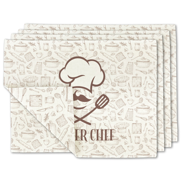 Custom Master Chef Double-Sided Linen Placemat - Set of 4 w/ Name or Text