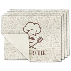 Master Chef Single-Sided Linen Placemat - Set of 4 w/ Name or Text