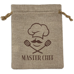 Master Chef Medium Burlap Gift Bag - Front (Personalized)