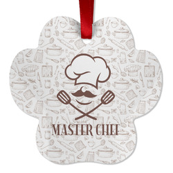 Master Chef Metal Paw Ornament - Double Sided w/ Name or Text