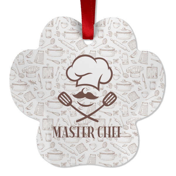 Custom Master Chef Metal Paw Ornament - Double Sided w/ Name or Text