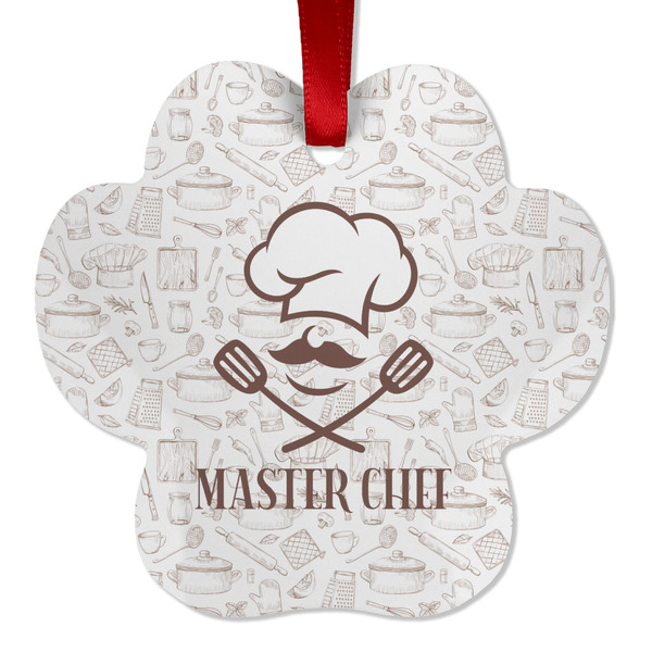 Master Chef Metal Paw Ornament - Front