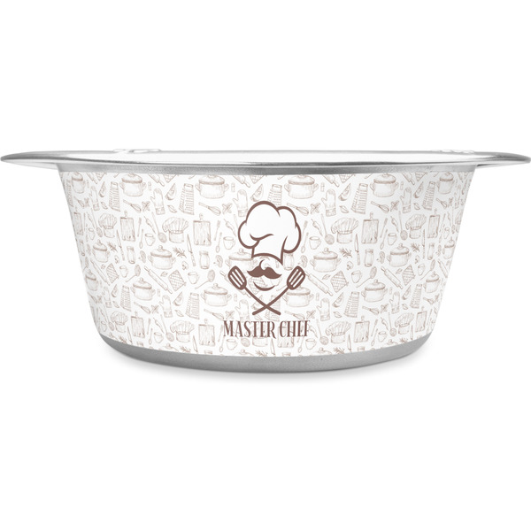 Custom Master Chef Stainless Steel Dog Bowl - Large (Personalized)