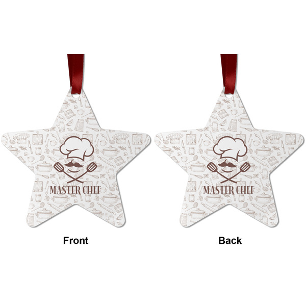 Master Chef Metal Star Ornament - Front and Back