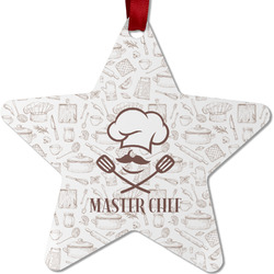 Master Chef Metal Star Ornament - Double Sided w/ Name or Text