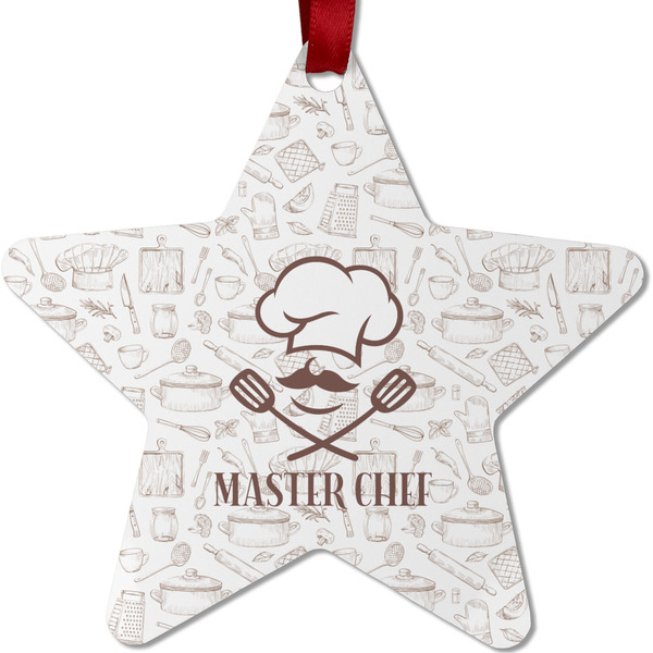 Custom Master Chef Metal Star Ornament - Double Sided w/ Name or Text
