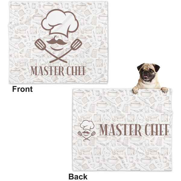 Master Chef Microfleece Dog Blanket - Large- Front & Back