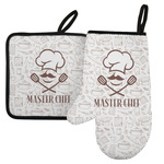Master Chef Left Oven Mitt & Pot Holder Set w/ Name or Text