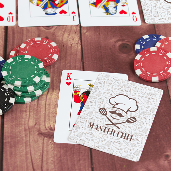 Master Chef On Table with Poker Chips