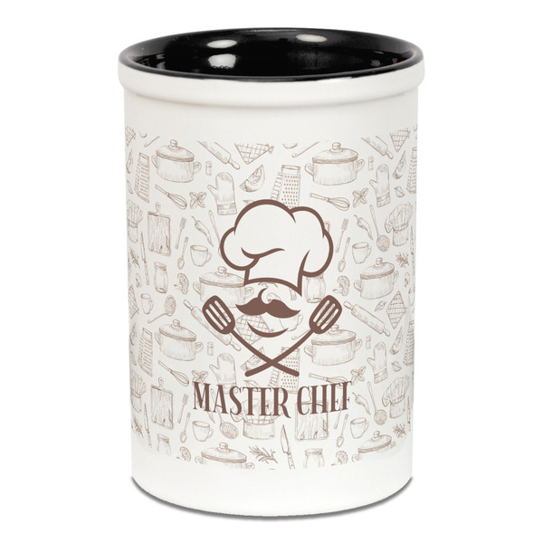 Custom Master Chef Ceramic Pencil Holders - Black