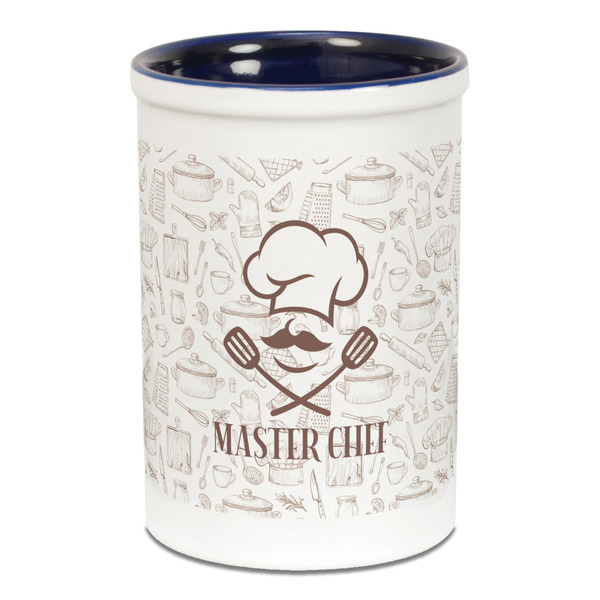 Custom Master Chef Ceramic Pencil Holders - Blue