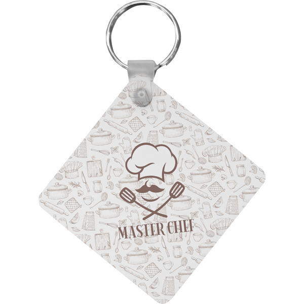 Custom Master Chef Diamond Plastic Keychain w/ Name or Text