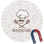 Master Chef Round Fridge Magnet (Personalized)