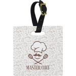 Master Chef Plastic Luggage Tag - Square w/ Name or Text