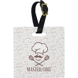 Master Chef Plastic Luggage Tag - Square w/ Name or Text