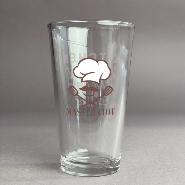 Custom Master Chef Pint Glass - Full Color Logo (Personalized)