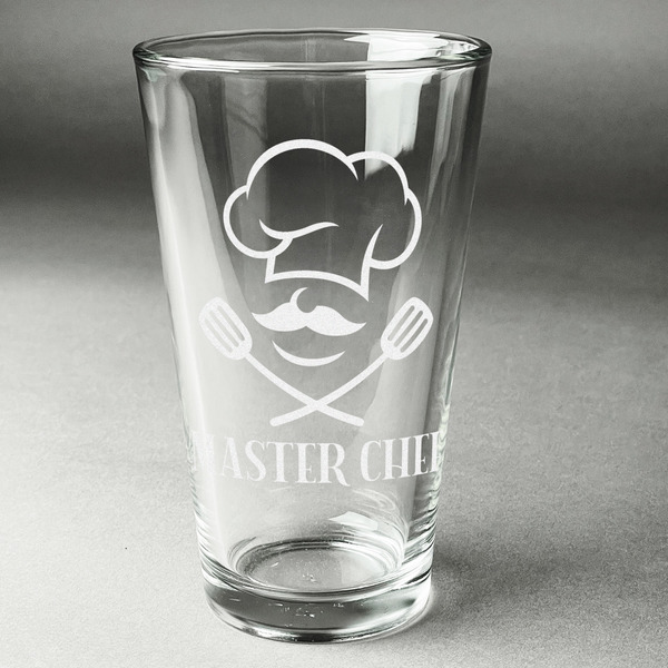 Custom Master Chef Pint Glass - Engraved (Single) (Personalized)