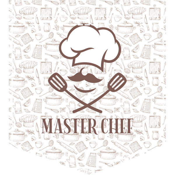 Custom Master Chef Iron On Faux Pocket w/ Name or Text