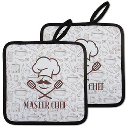 Master Chef Pot Holders - Set of 2 w/ Name or Text