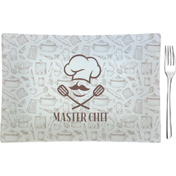 Master Chef Rectangular Glass Appetizer / Dessert Plate - Single or Set (Personalized)