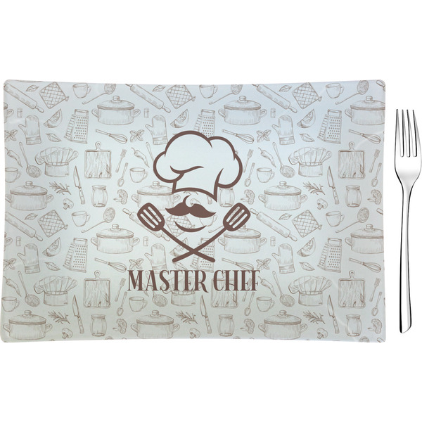 Custom Master Chef Rectangular Glass Appetizer / Dessert Plate - Single or Set (Personalized)