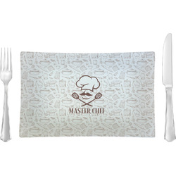 Master Chef Rectangular Glass Lunch / Dinner Plate - Single or Set (Personalized)