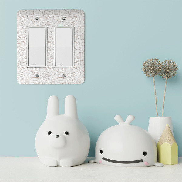 Master Chef Rocker Light Switch Covers - Double - IN CONTEXT