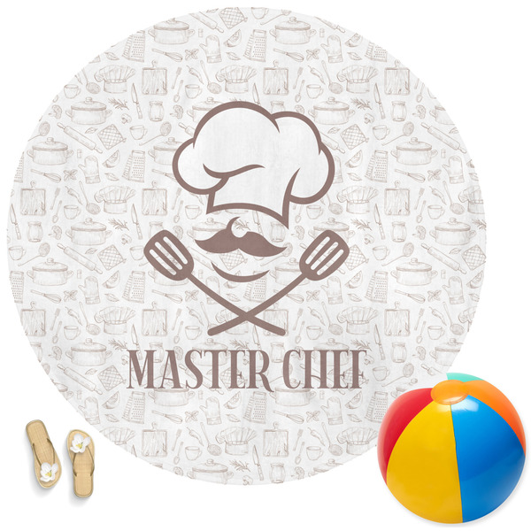 Custom Master Chef Round Beach Towel (Personalized)
