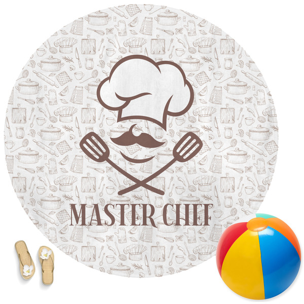 Custom Master Chef Round Beach Towel (Personalized)