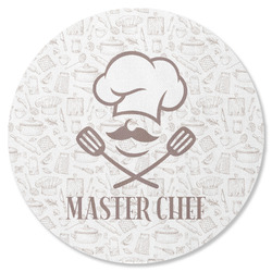 Master Chef Round Rubber Backed Coaster w/ Name or Text