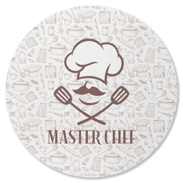 Custom Master Chef Round Rubber Backed Coaster w/ Name or Text