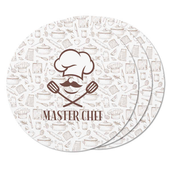 Master Chef Round Fridge Magnet - THREE